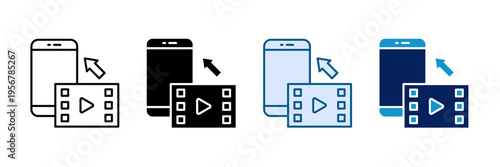 Video Post Icon Set Multiple Style Collection