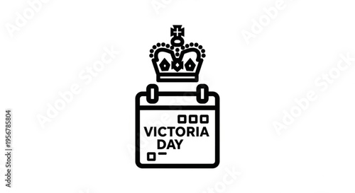 Victoria day calendar icon with crown symbolizing british columbia holiday