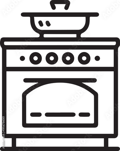 Minimalist Stove icon silhouette