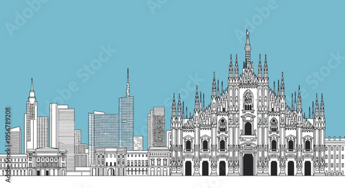 Milan Cathedral Gothic Architecture Facade.