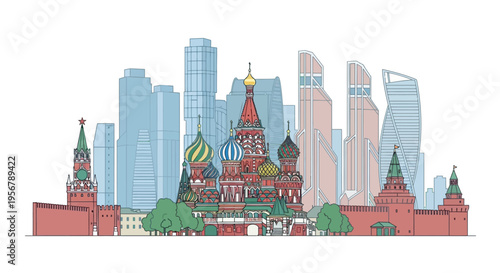 Moscow Kremlin historic red brick wall.