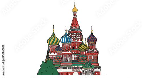 Ornate Russian Orthodox Church Architecture.