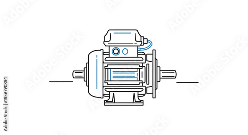 Detailed drawing of an electric motor.