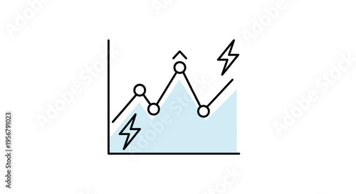 Graph Showing Fluctuating Data Points with Lightning.