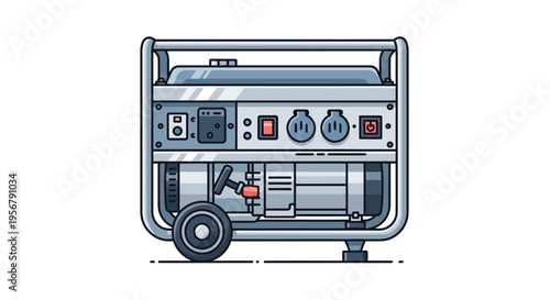 Portable Generator with Controls and Outlets.