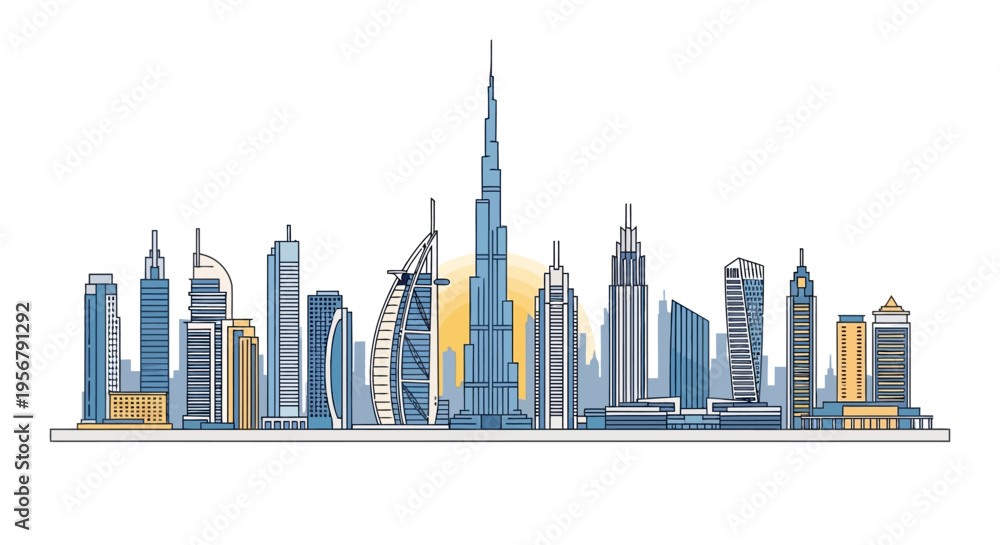 Obraz premium Tall buildings in a cityscape.