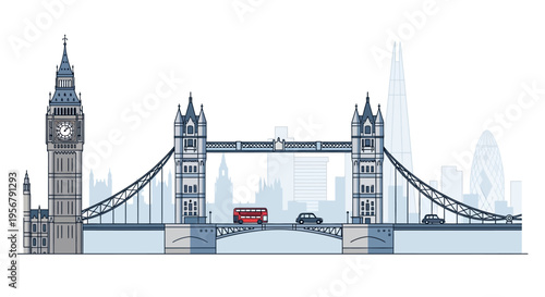 Tower Bridge London Iconic Landmark Architecture.