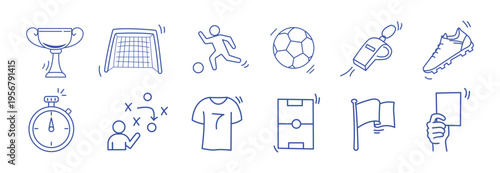 collection of sports and fitness icons flat design vector illustration