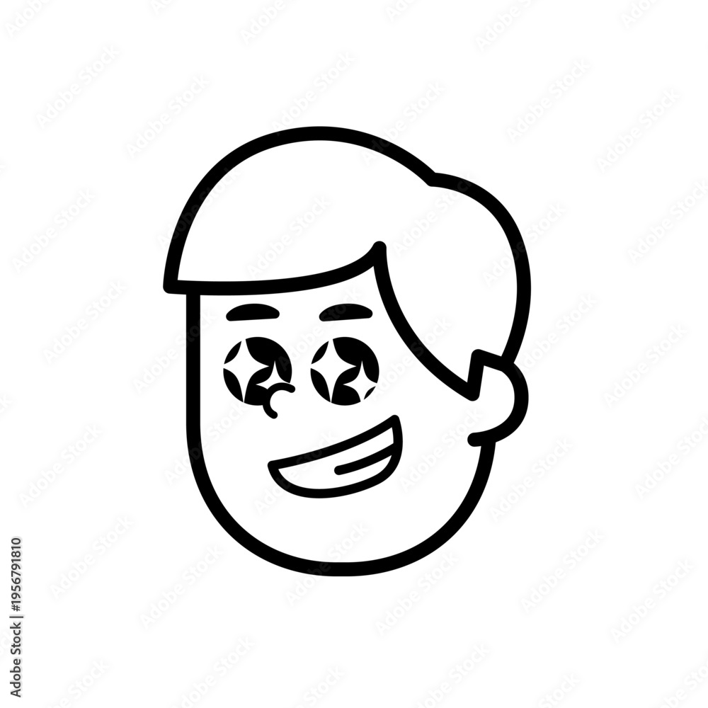 Obraz premium Business man face icon simple expression 
