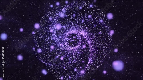 Wallpaper Mural Abstract image of swirling, luminous purple particles against a dark background, forming a vortex Torontodigital.ca