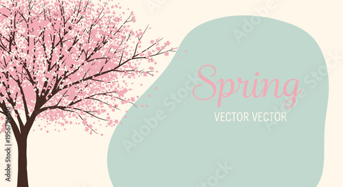 Pink Flowers on Tree Branches Blooming.