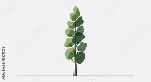 Small tree with green leaves standing.