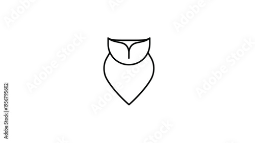 A simple, minimalist outline illustration of an owl, created with black lines on white background