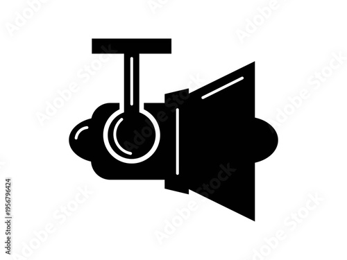 Black spotlight icon in a simple flat silhouette style.