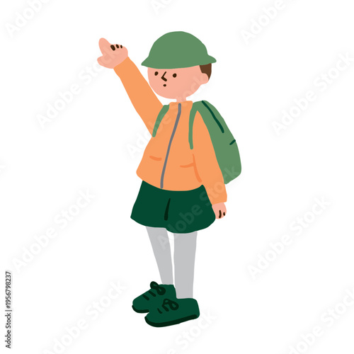 Illustration of a man mountain climbing