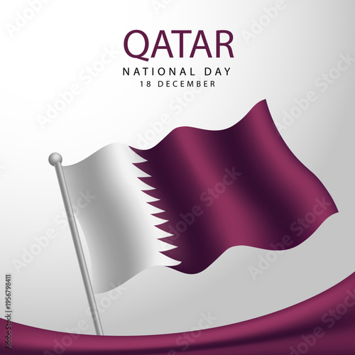Qatar National Flag Isolated 3D White Background