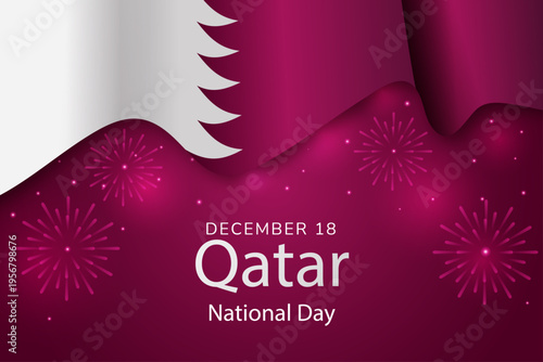 Qatar National Flag Isolated 3D White Background