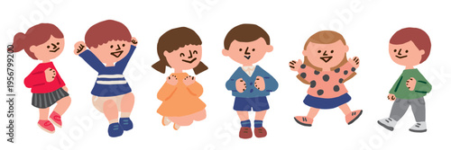 Illustration of children jumping