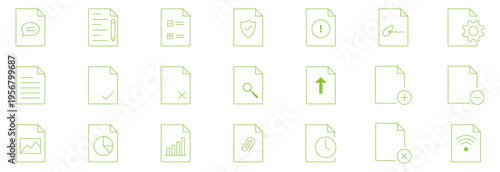 Legal documents icon set. Editable line icons. Vector illustration