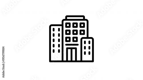 apartment building animated icon