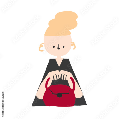 	A woman carrying a handbag