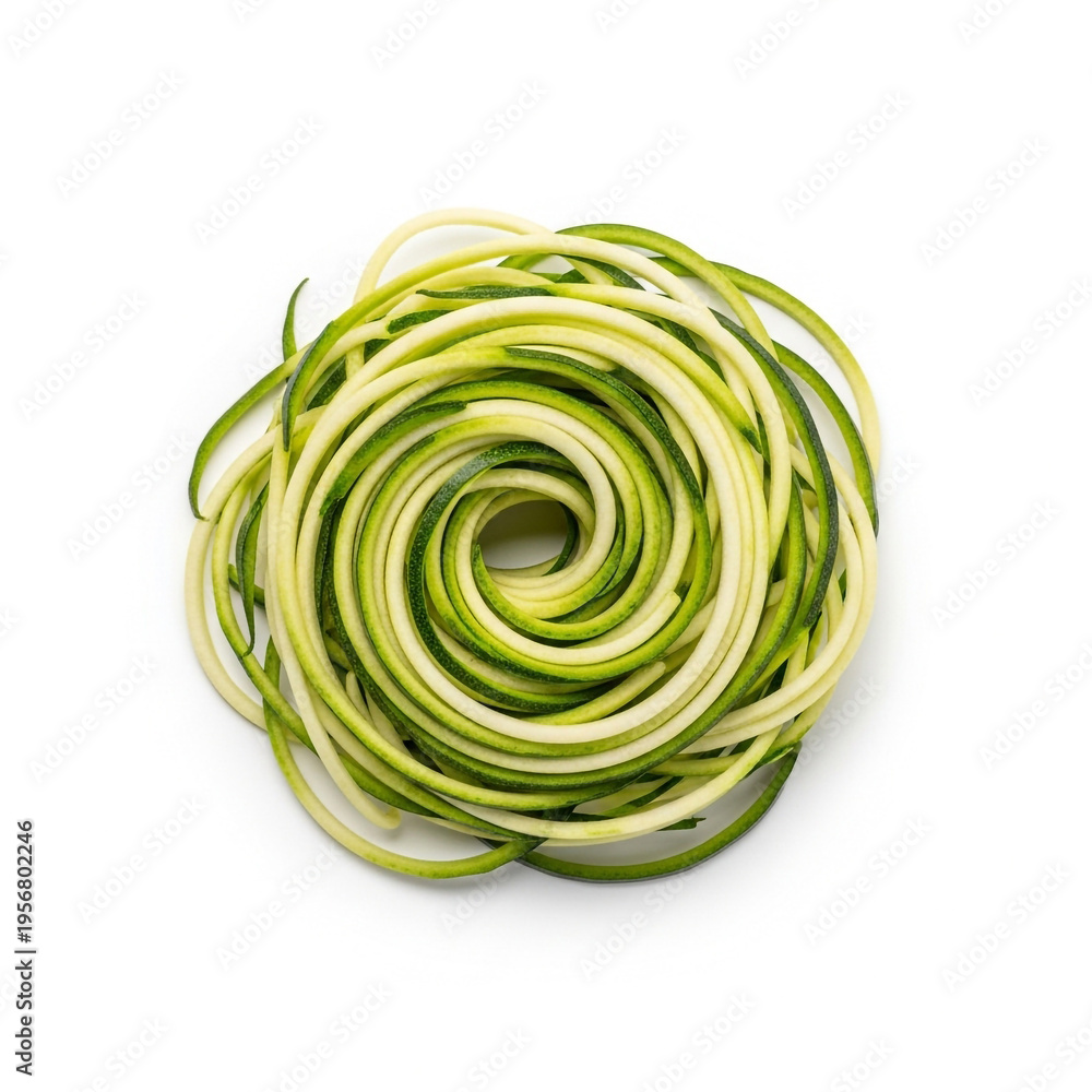 Fototapeta premium High resolution asset of moist zoodle spirals for professional culinary use