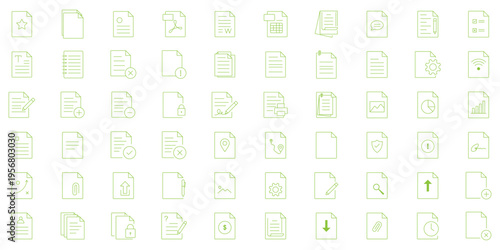 Legal documents icon set. Editable line icons. Vector illustration