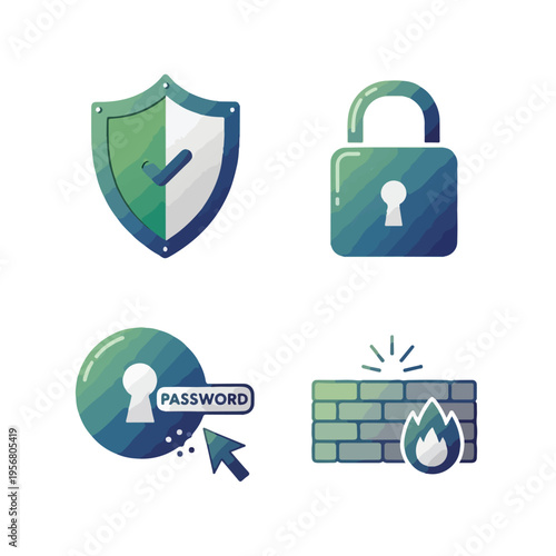 various cybersecurity icons