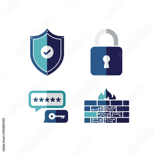 various cybersecurity icons