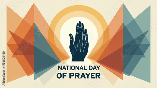 National Day of Prayer vector illustration with praying hands