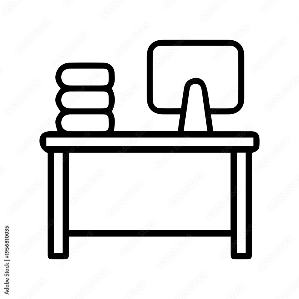 Fototapeta premium Productive Workspace Setup Icon