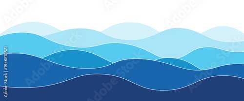 Blue ocean wave background wallpaper vector image. Illustration of graphic wave design for backdrop or presentation