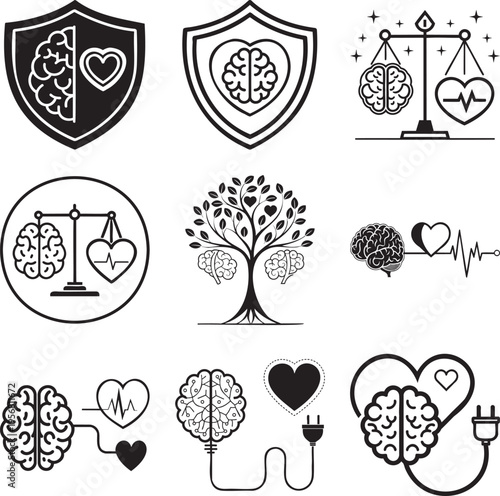 Black and white of d n a structures and genetic concepts with symbols msea set dna structure double helix
