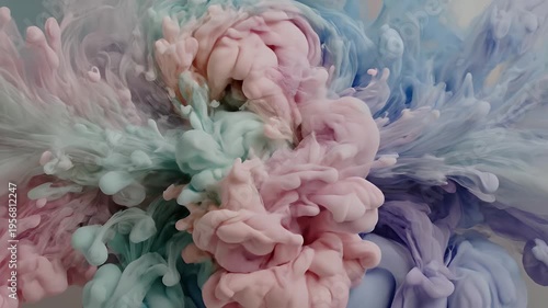 Wallpaper Mural A colorful explosion of inks swirling in water, creating abstract cloud-like forms Torontodigital.ca