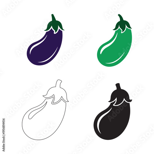 Silhouette vector outline of an eggplant