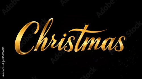 Elegant Golden Merry Christmas Text Animation with Sparkling Particles for Holiday Greetings and Festive Corporate Branding