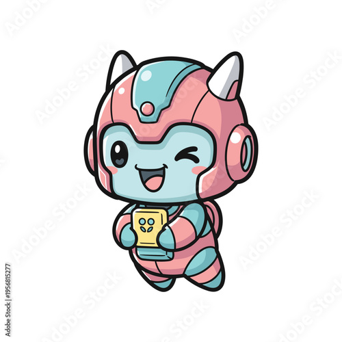 Robot Character Holding Device Commercial Art