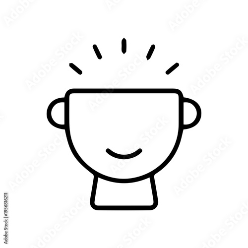 Open mind icon with happy face