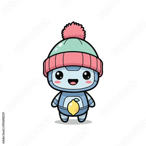 Robot Winter Hat Lemon Graphic Design Commercial