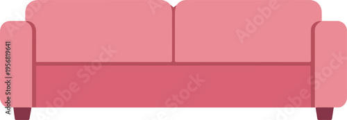 Sofa with two seat cushions and armrests