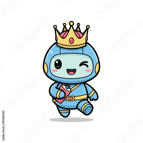 Robot King Crown Cute Character Licensing