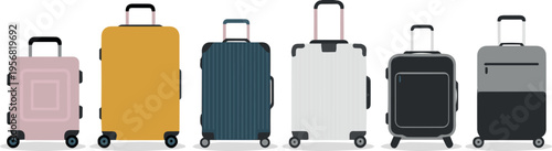 Two tone luggage with front zipper pocket and wheels