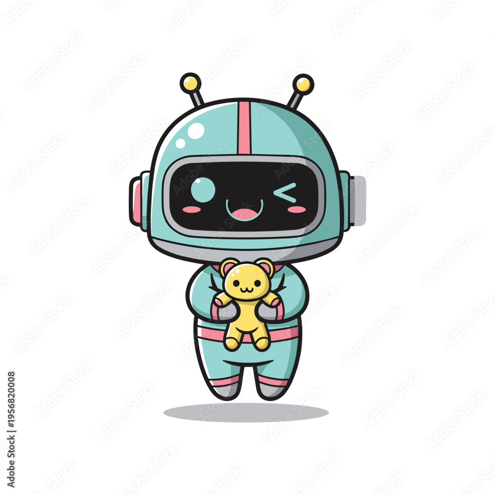 Fototapeta premium Robot Teddy Bear Illustration Commercial Use