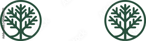 Tree circle emblem with human figures for wellness centers