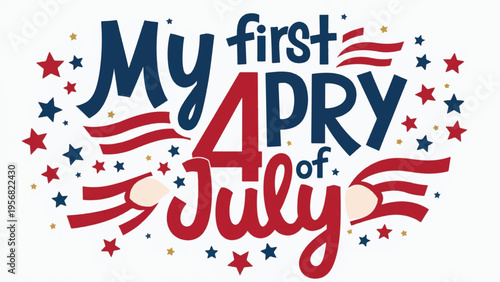 Vector Independence Day greeting with stars and stripes