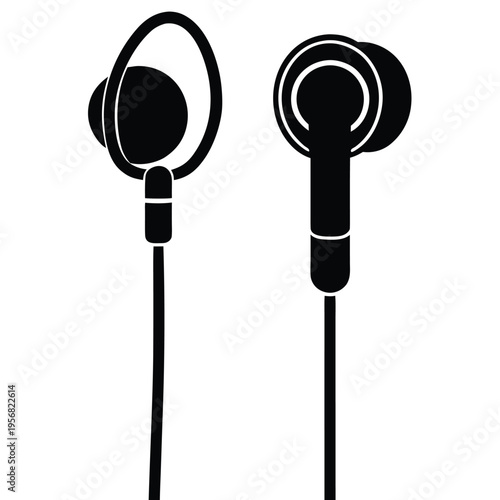 Earbuds on a white background