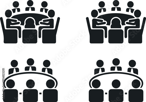 Boardroom meeting around conference table