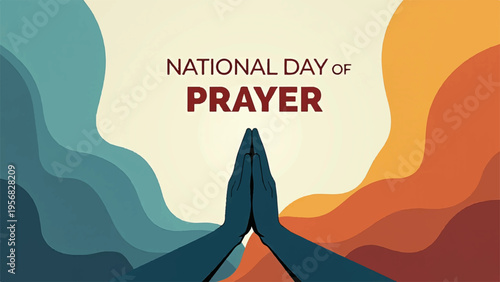 Vector illustration of praying hands for National Day of Prayer