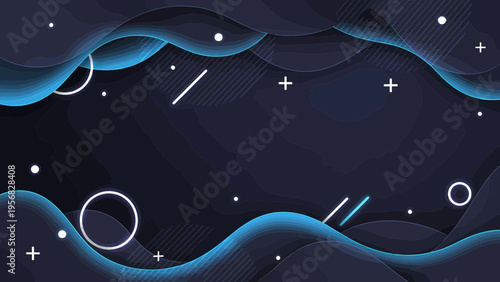 An isometric 3D e-commerce banner with a laptop on a digital night background