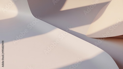Dynamic abstract wave forms creating serene visual texture with warm light and soft shadows